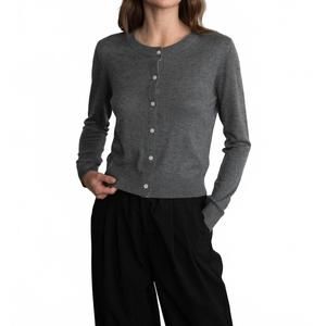 NEW ELLE GREY eleanor button front cardigan in charcoal